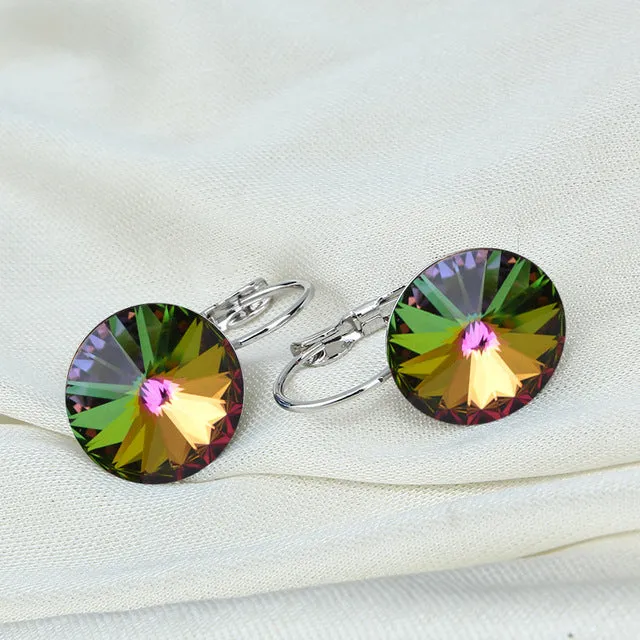 2016 Earings Fashion Jewelry Famous Brand Austrian Crystal Earring Gold-color Drop Earrings For Women oorbellen Bijoux(E0001-1)