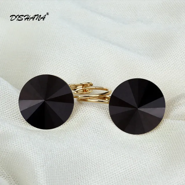 2016 Earings Fashion Jewelry Famous Brand Austrian Crystal Earring Gold-color Drop Earrings For Women oorbellen Bijoux(E0001-1)
