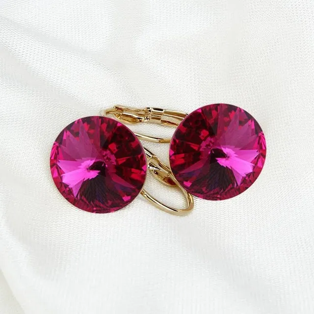 2016 Earings Fashion Jewelry Famous Brand Austrian Crystal Earring Gold-color Drop Earrings For Women oorbellen Bijoux(E0001-1)