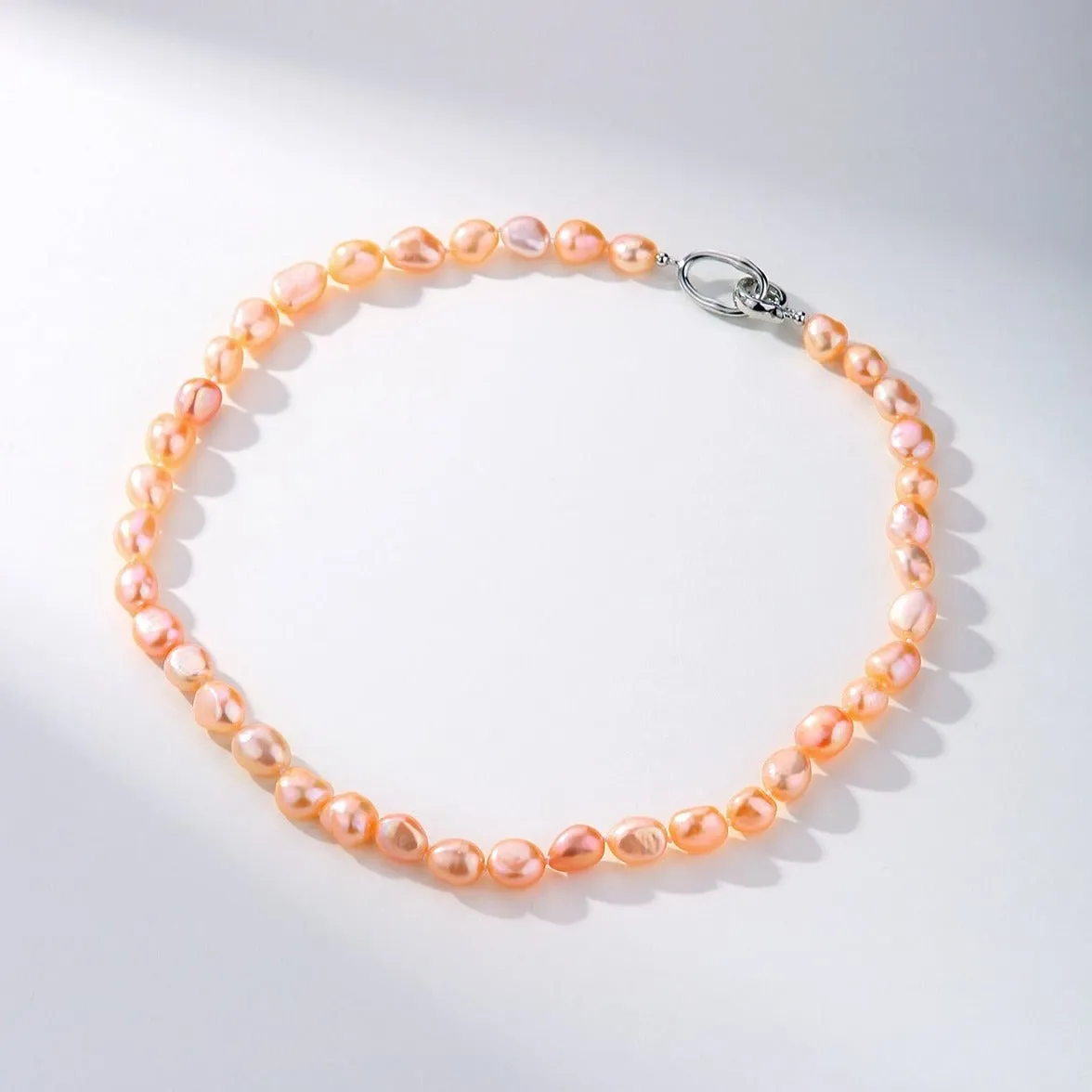 9-10mm Pink Baroque Pearl Necklace