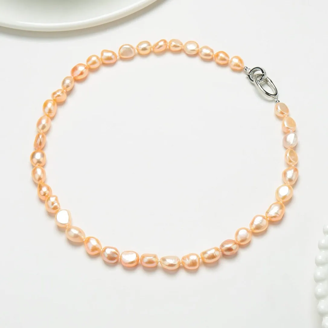 9-10mm Pink Baroque Pearl Necklace