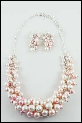 Cluster Imitation Pearl Jewellery Set