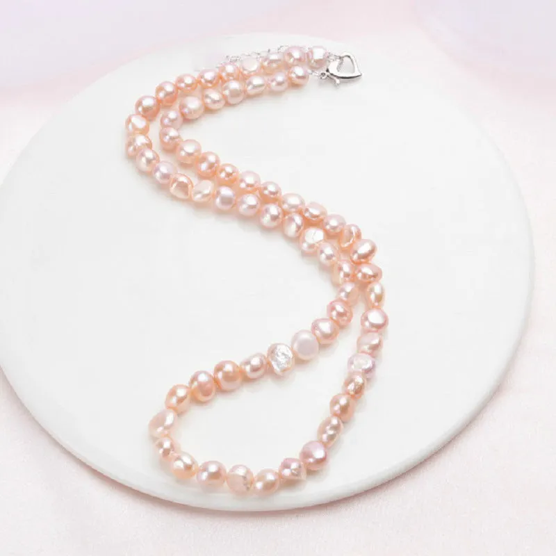 French Baroque Freshwater Pearl Necklace Elegance Retro Simple Necklace Clavicle Chain