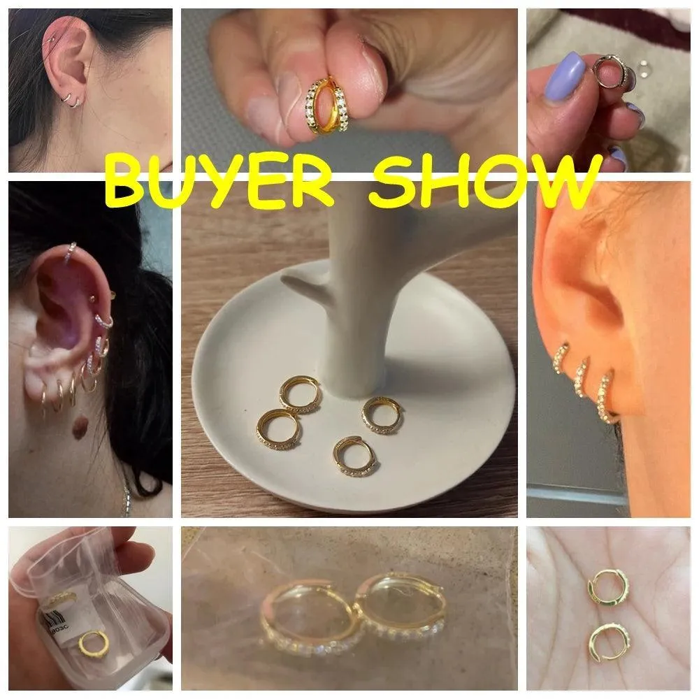 Sterling Silver Hoop Earrings: Zircon Chic Circle Design