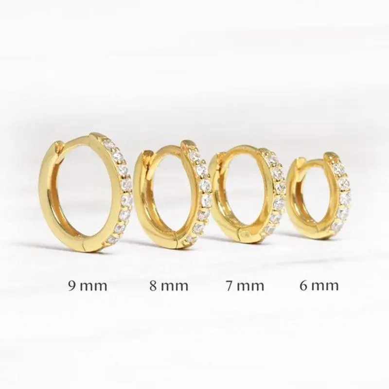 Sterling Silver Hoop Earrings: Zircon Chic Circle Design