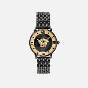 Women Black Analog Stainless Steel Watch VE2R00422