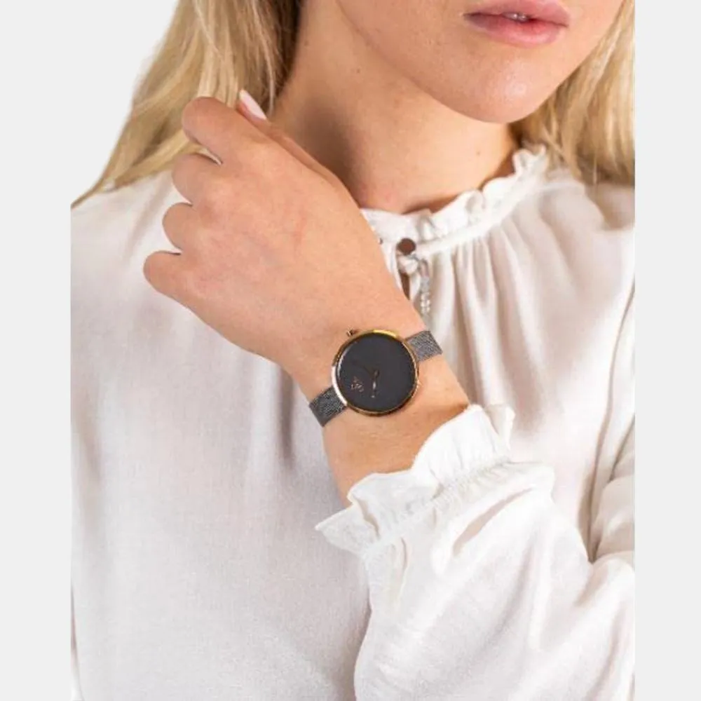 Women's Black Analog Stainless Steel Watch V227LXVJMJ